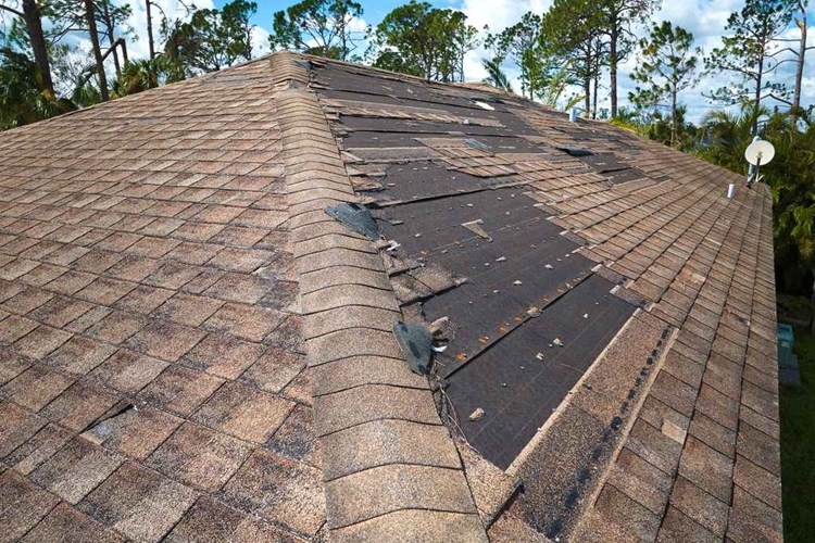 Westerly, Rhode Island home with damaged roof in need of repairs