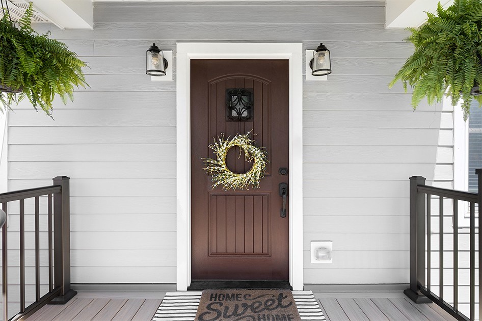 Brown front door 