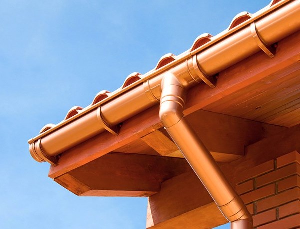 Copper colored gutter system