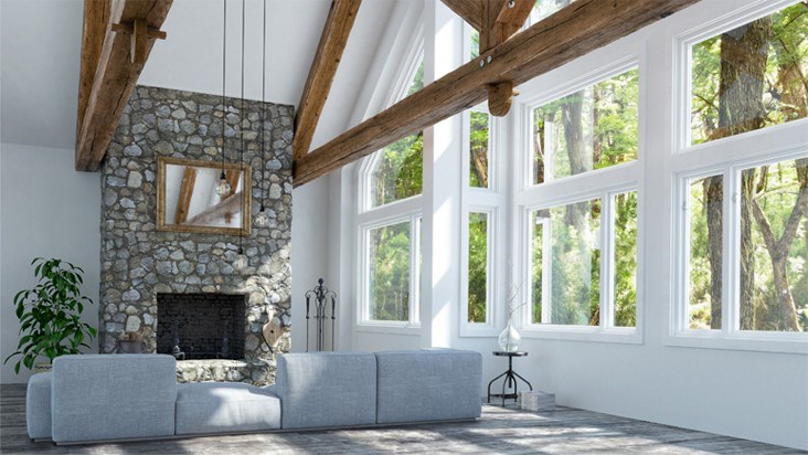 Floor to ceiling windows in East Lyme home