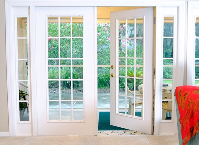 Glass patio doors