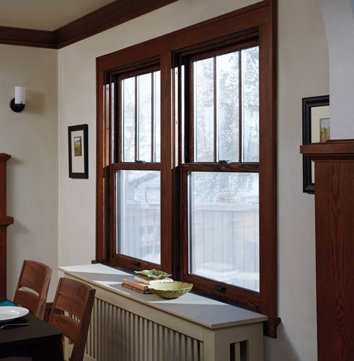 Dark brown composite windows